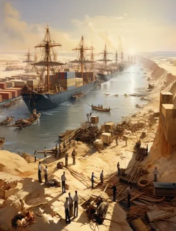 Construction du canal de Suez 1869