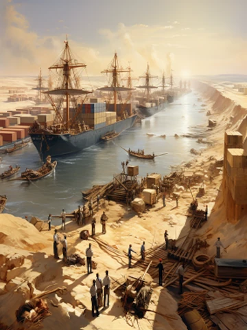 Construction du canal de Suez 1869